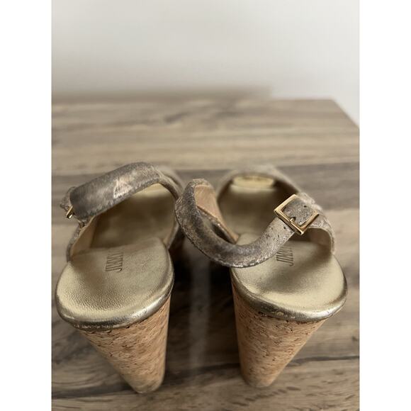 Jimmy Choo Prova Snake Print Silver Metallic Cork Wedges Heels Size 36.5 - Picture 10 of 10